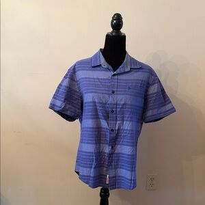 Casual Blue Striped Button Down Shirt